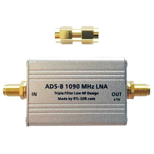 ADS-B 1090MHz RF Preamplifiers Front-end Radio Frequency Low Noise Amplifier 38dB Gain LNA 