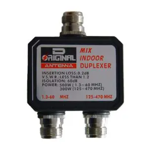 Duplexor 1.3-60 MHz. / 125-470 MHz., conectores tipo N, versión sin cables.