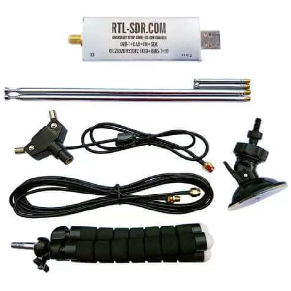 Receptor RTL-SDR Blog R820T2 RTL2832U + antena dipolo